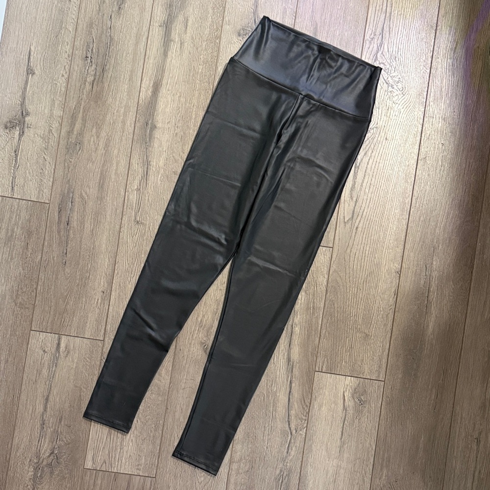 Black High-Waisted Faux Leather Leggings